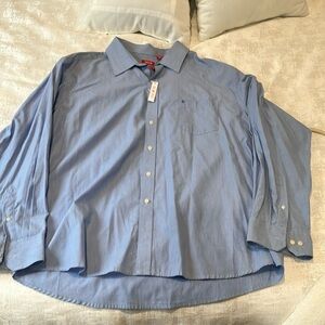 Izod Blue Dress Shirt with Button-Down Collar